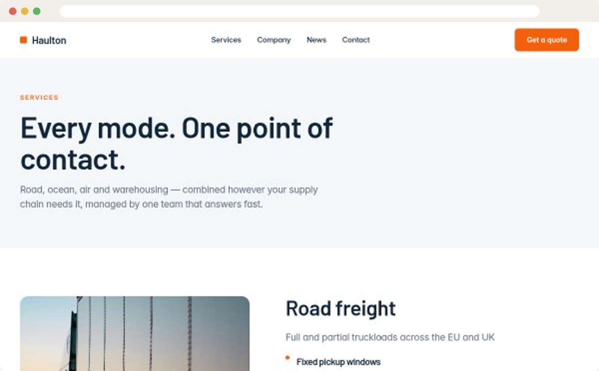 Services page
